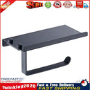 Wall Mounted Toilet Paper Tissue Paper Holder Phone Storage Shelf (Black) Newly