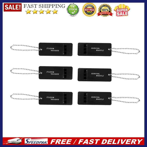 6pcs 3-Frequency Sound Outdoor Survival Whistles Emergency Rescue Kit