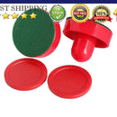 2Pcs 75mm Air Hockey Table Felt Pusher with 2pcs 63mm Puck Mallet Goalies