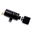 2 Ports AN10 Baffled Aluminum Alloy Oil Catch Can Kit Car Parts (Black)