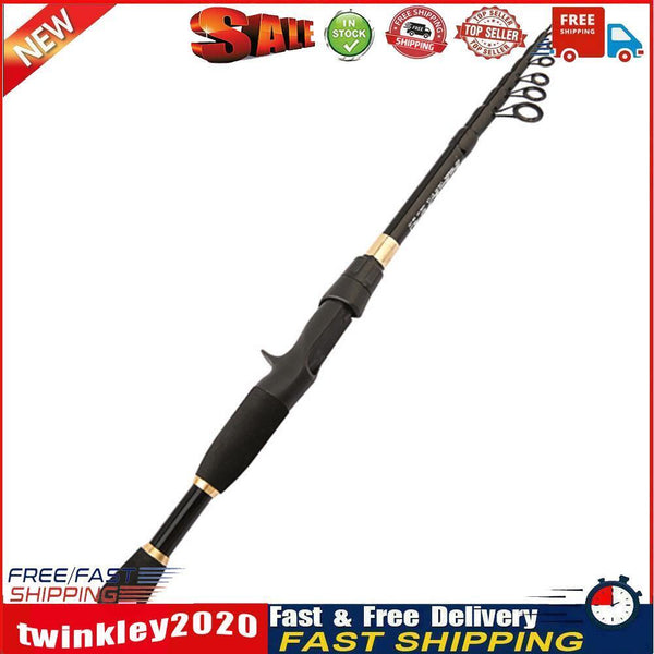 Telescopic Casting Rock Fishing Rod Portable Carbon Fiber Pole (2.1m) Newly