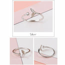 Inlaid Diamond Ring Crystal Opening Ring Fishtail Fish Wave Mermaid Tears Ring