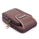 5pcs Fashion Men Leather Card Bag Wallet Zipper Purse Phone Pocket(Brown)