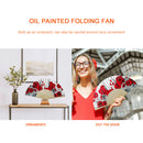 DIY Rose Oil Paint Kit by Numbers Folding Paper Fan Coded Hand Painted Gift