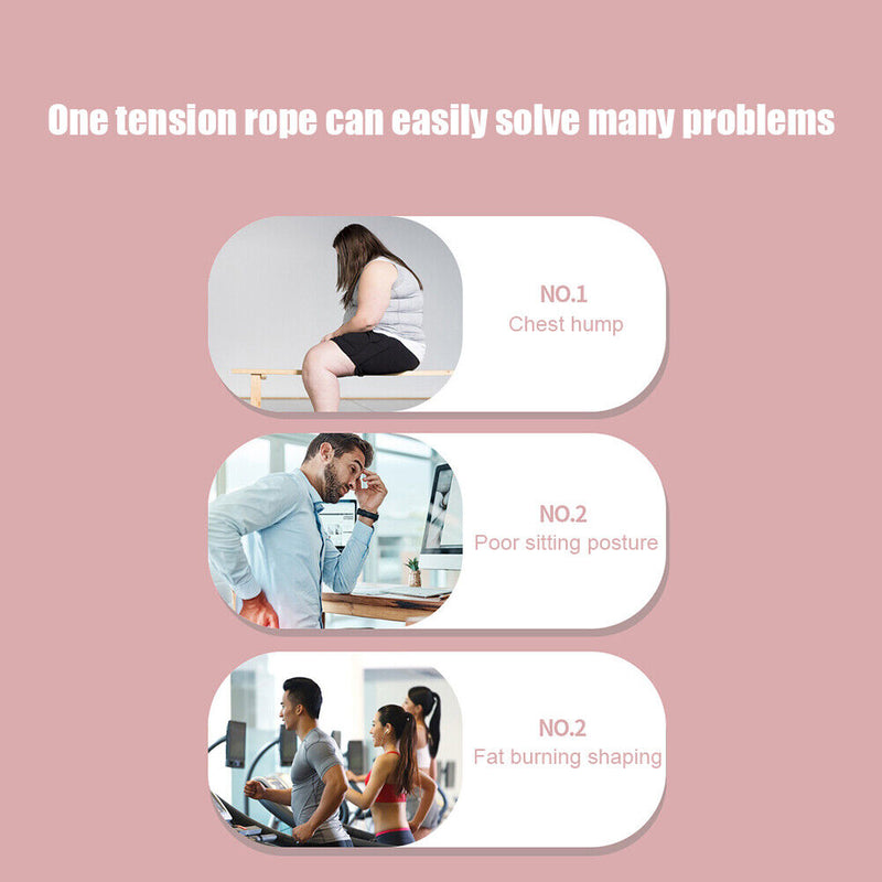 Gym 8 Word Chest Expander Rope Workout Training Resistance Band (Blue 50cm)