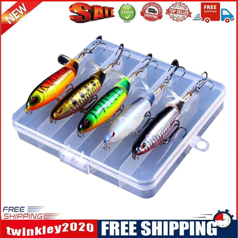 5pcs Floating Popper Fishing Lure Pencil Artificial Hard Swimbait Tackles