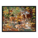11CT Full Embroidery Forest Deer Herd Cotton Print Cross Stitch Home Decora