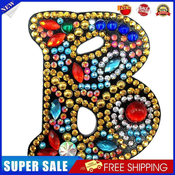 DIY Key Chain Diamond Painting Letters Women Bag Keyring Pendant Gift (B)