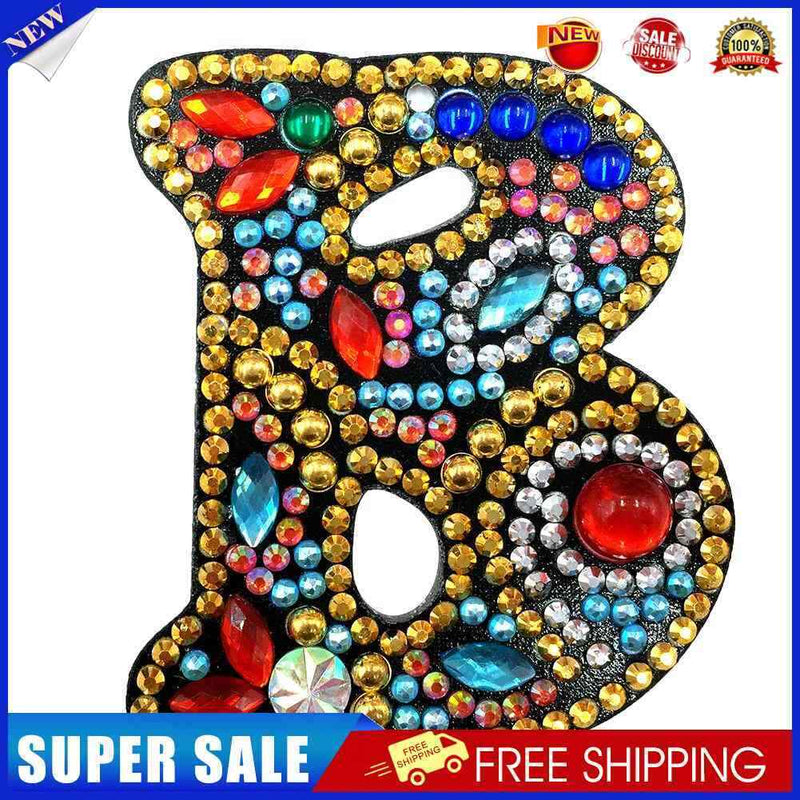 DIY Key Chain Diamond Painting Letters Women Bag Keyring Pendant Gift (B)