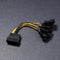 D-Port Computer CPU PC Case 3Pin Fan Cable 1 to 4 Ways Power Splitter (1pc)