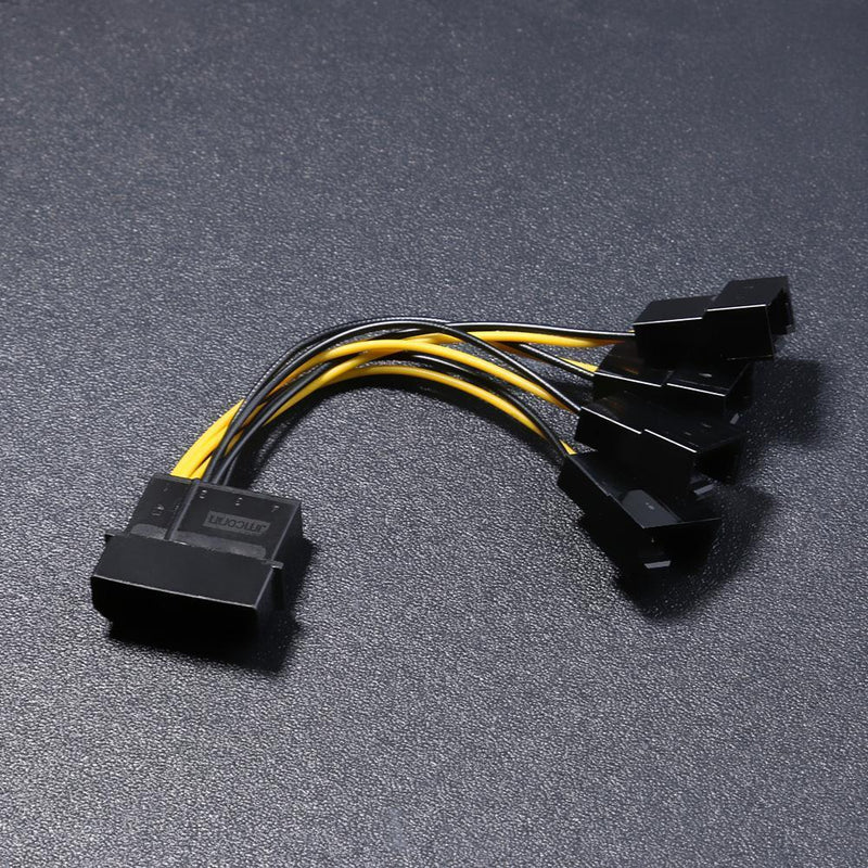 D-Port Computer CPU PC Case 3Pin Fan Cable 1 to 4 Ways Power Splitter (1pc)