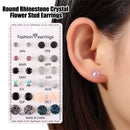 Round Fashion Women Gifts Stud Earring Wedding Exquisite 12 Pairs