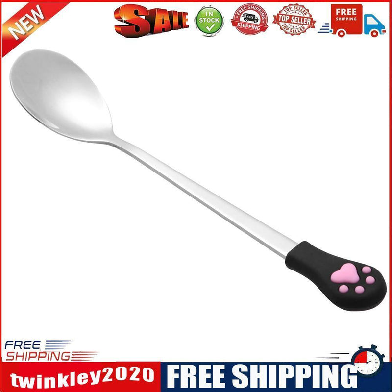 Stainless Steel Spoon with Long Handle Coffee Milk Scoops Tableware Tool(5)