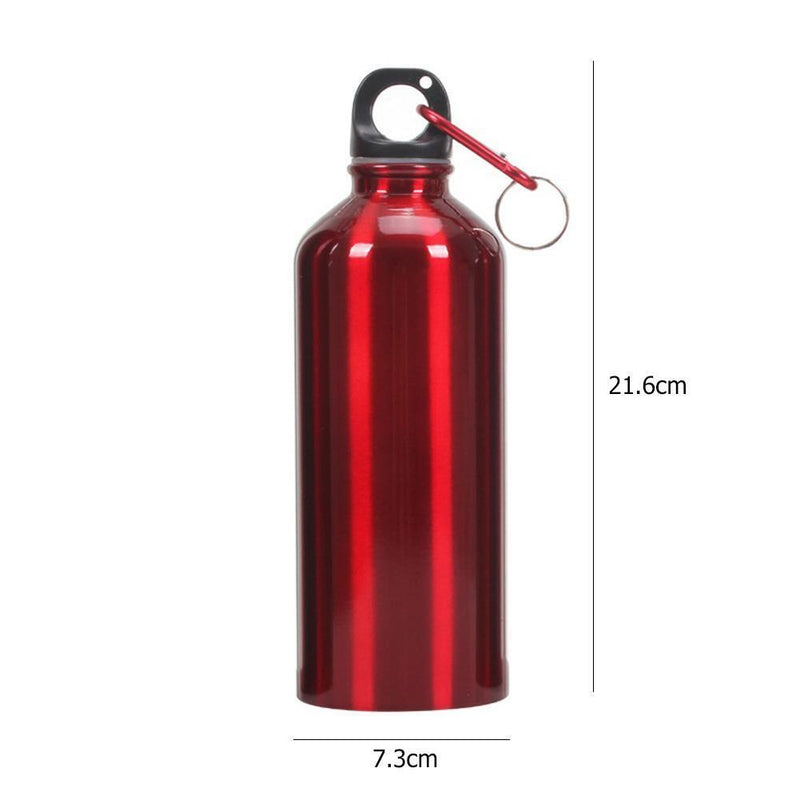 Aluminum Portable Outdoor Sports Water Bottle Kettle with Lid (Red 600ml) Newly