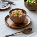 Japanese Wooden Bowl Style Wood Rice Soup Salad Food Large Container Small R6I5