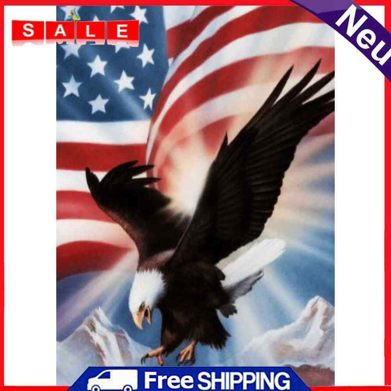 5D DIY Full Round Drill Diamond Painting Flag Eagle Animals Decor Art Handmade