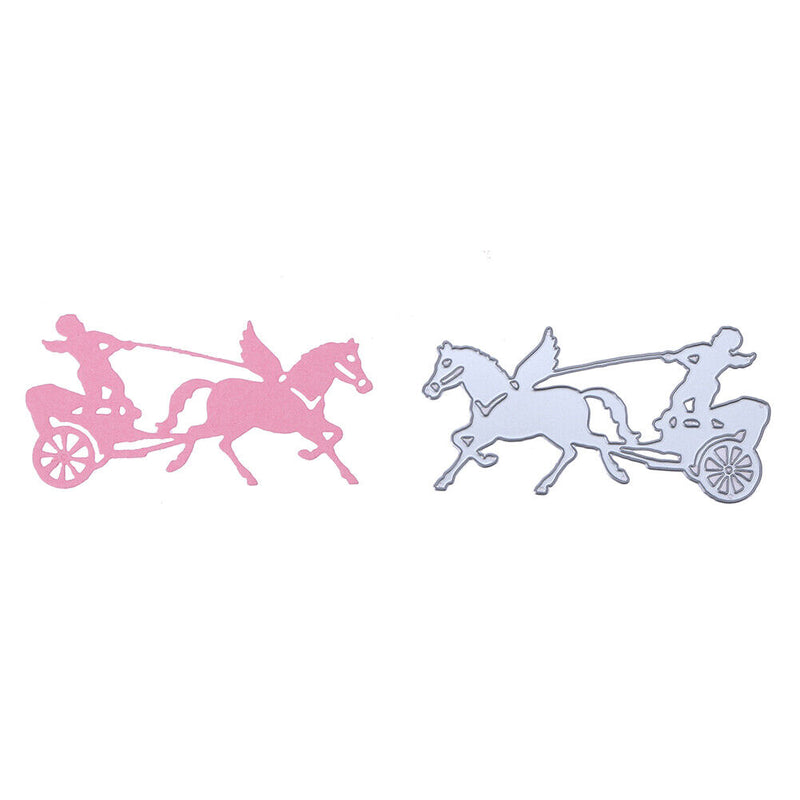 Unique Horse Pattern Metal Punching DIY CO2 Steel Stencil Running Transported