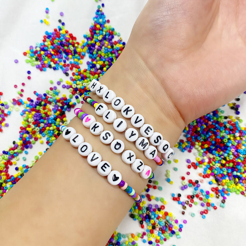 Bracelet Making Beads Kit Colorful Mixed Polymer Clay Beads DIY Jewelry Set