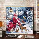 5D Diamond Painting Kit Santa and Animals Full Round Drill Rhinestone DIY W