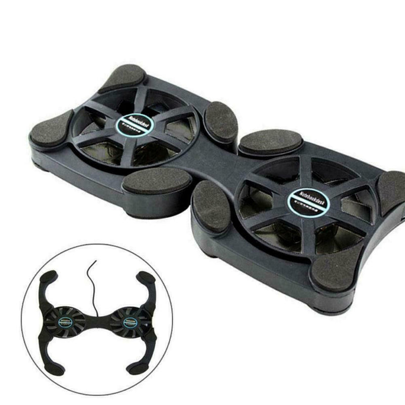 Foldable Mini Notebook Cooler Laptop USB Double Cooling Stand Computer Pad N5T1