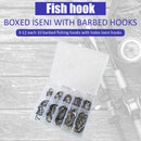 101pcs Fishing Hook Set Carbon Steel Single Jig Barbed Carp Hooks (Black) Newly