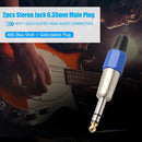 2pcs 6.35mm Stereo Connector Amplifier Microphone Plug Audio Connector Couplers