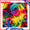 5D DIY Full Drill Round Shape Rainbow Flower Rhinestone Diamond Drawing Kit