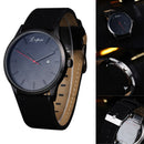 Sport Fashion Leather Date Calendar Bussiness Casual Watch (Black+Black)