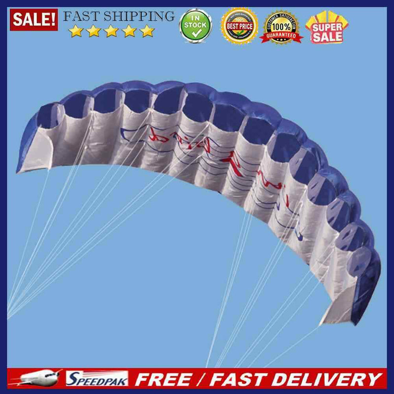 Dual Line Stunt Parafoil Parachute Rainbow Sports Beach Kite (Blue)