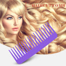 Smooth Comb Portable Wide Tooth Hairdressing Comb Pro Flat Comb (Purple) Newly