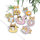 Bag Accessories Dripping Oil Dog Enamel Pins Brooch Badge Corgi's Happy Life