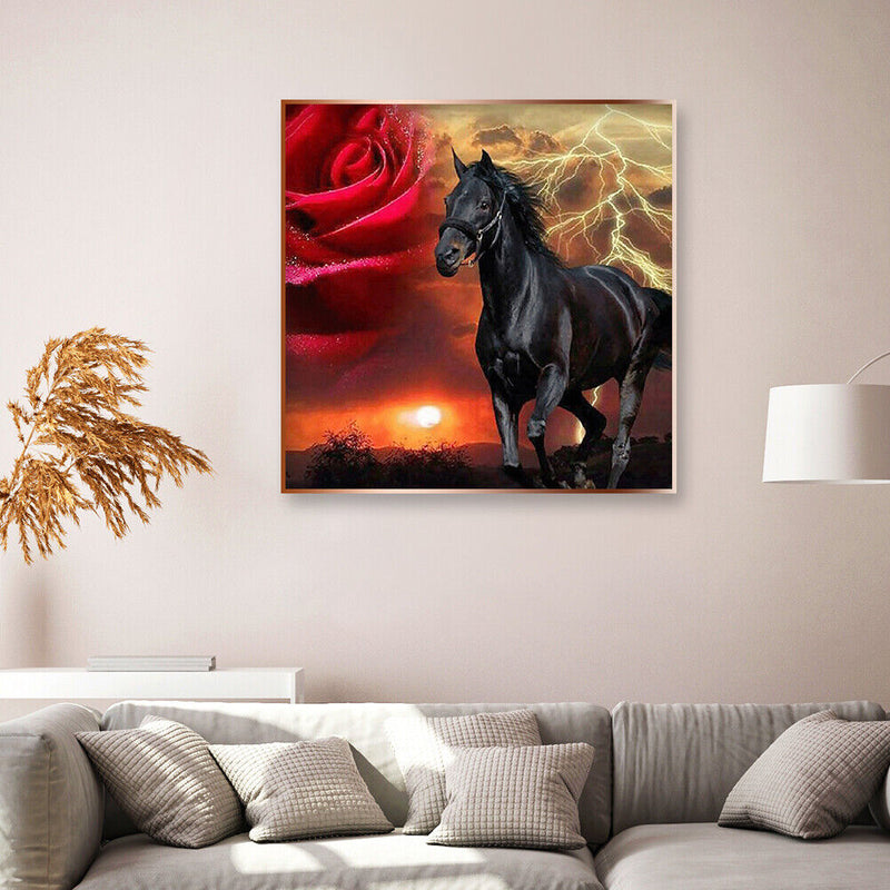 5D DIY Full Round Drill Diamond Painting Sunset Rose Art Rhinestone Drawing