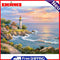 Oil Paint By Numbers Picture DIY Painting Ocean View Nature Acrylic Paint Decor