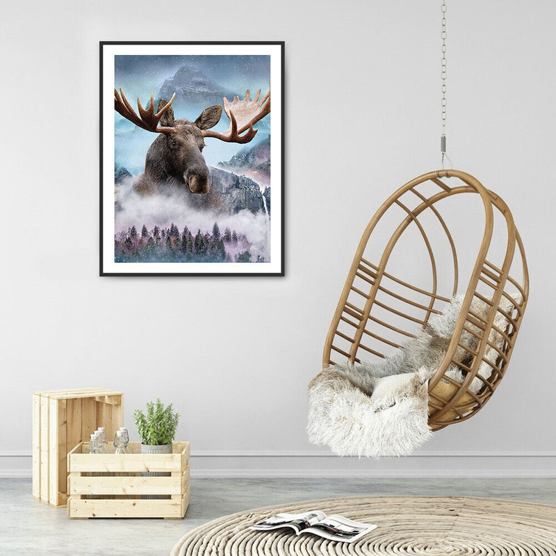 5D DIY Diamond Painting Misty Hippo Full Round Drill Mosaic Picture Wall Art Kit