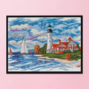 Scenery Cross Stitch Embroidery 14CT Stamped DIY Landscape Canvas Needlework