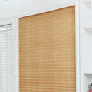 Self-Adhesive Pleated Blinds Half Blackout Window Curtains (Brown 60X150cm)