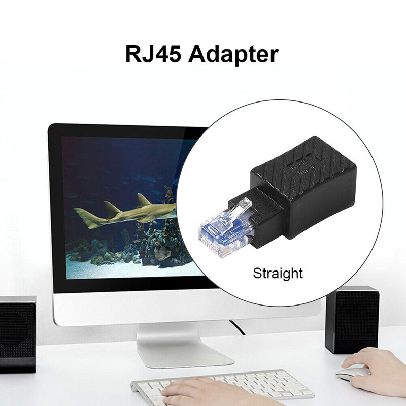 RJ45 Male To Female Converter 90 Degree Extension Adapter LAN Ethernet Connector