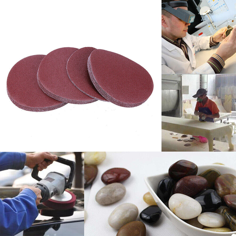 30pcs/set 125mm 80 Meshes Round Self-adhesive Sand Paper Flocking Sandpaper