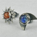 Jewelry Gift Bohemia Women Moonstone Sun and Moon Earring Celestial Ear Studs