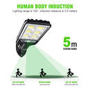 LED Solar Wall Light Outdoor Motion Sensor Lamp Garden Remote Lamp (72COB) Newly