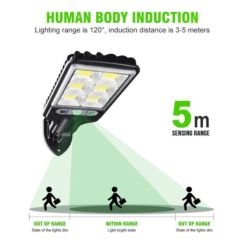 LED Solar Wall Light Outdoor Motion Sensor Lamp Garden Remote Lamp (72COB) Newly