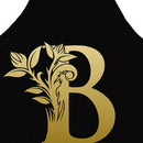 Letter B Printed Linen Apron Waterproof Kitchen Cooking Bibs Pinafore (2)