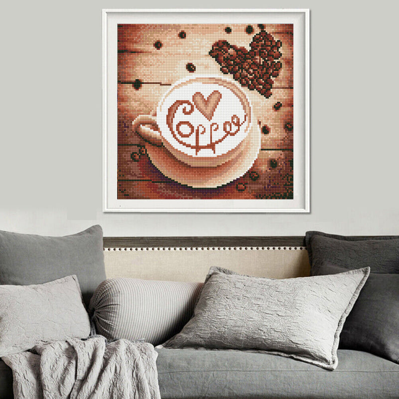 Full Drill Coffee 5D Diamond DIY Painting Craft Kit Home Decor Newly