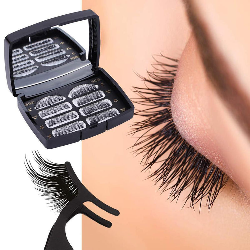 8pcs False Eyelashes Extension Long False Eyelash Set with Mirror for Girls