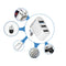 Mini Rotatable 3 Port USB Hub U Disk Reader Splitter for PC (USB 3.0 White)