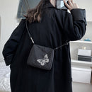 Street Women Butterfly Reflective Oxford Cloth Small Shoulder Bag (Black)
