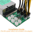 1200W PSU Unit Breakout Board 12 Ports ATX 6 Pin for DPS-800GB 1200FB A