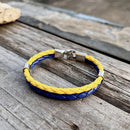 Women Men Leather Ukrainian Flag Bracelet Stand with Ukraine Wristbands