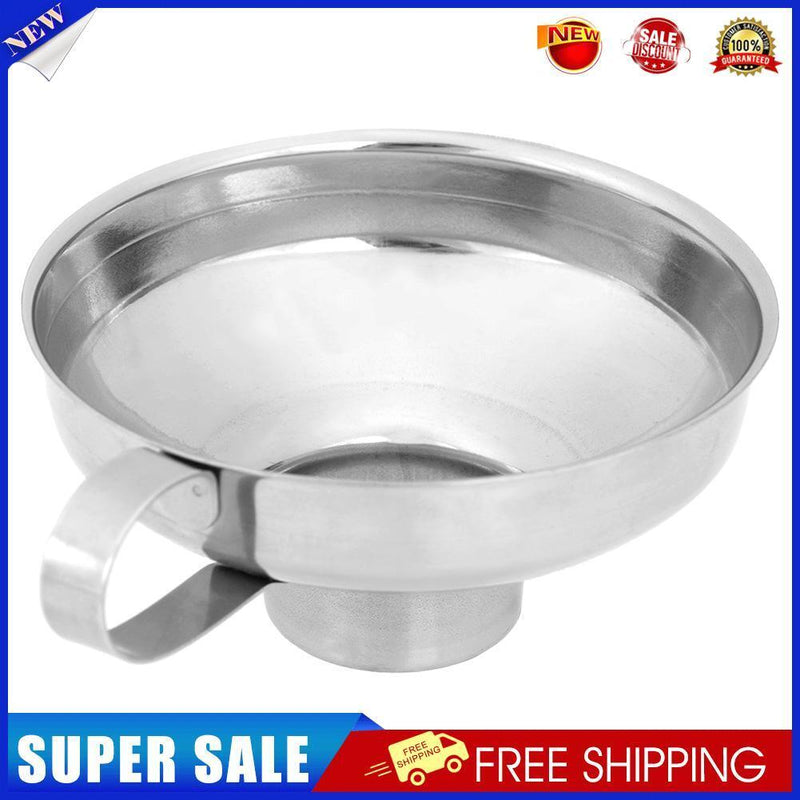 Stainless Steel Wide Mouth Canning Funnel Thick Salad Dressing Funnel(L)
