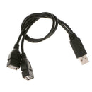 USB 2.0A Male To Dual USB Female Jack Y Splitter Hub Co Power Q2Y3 Hot E2M4